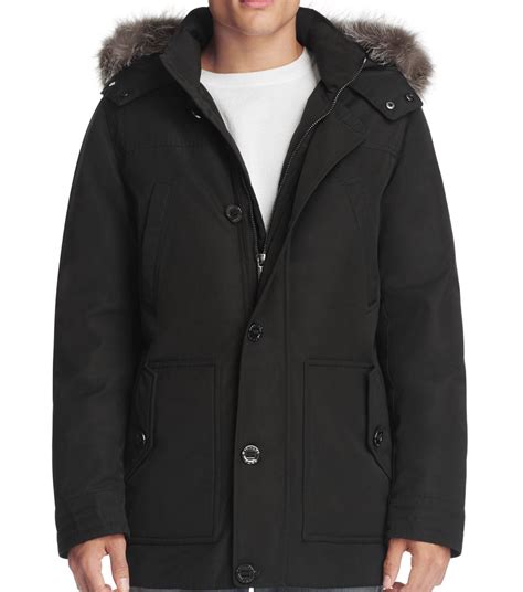 michael kors parka black|michael kors men's shinny parka.